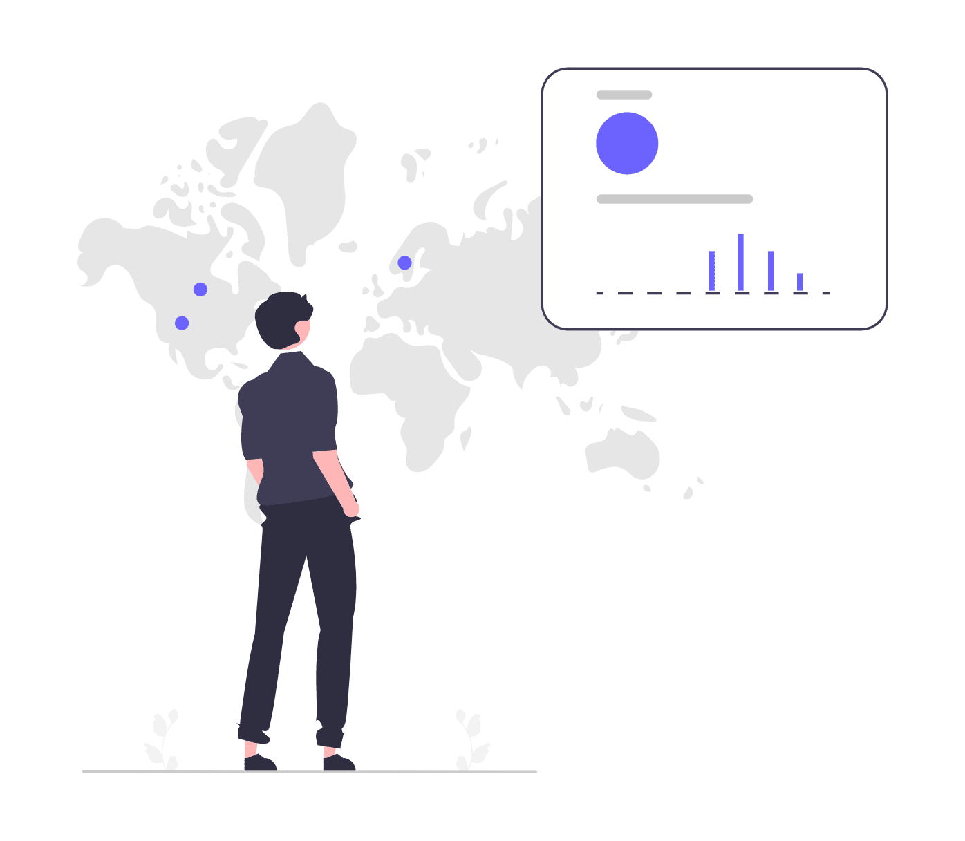 Person looking at a dashboard of ideas.